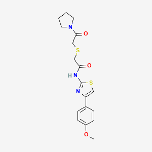 N-(4-(4-methoxyphenyl)thiazol-2-yl)-2-((2-oxo-2-(pyrrolidin-1-yl)ethyl)thio)acetamide