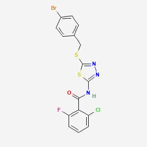 molecular formula C16H10BrClFN3OS2 B2805380 N-(5-((4-溴苄基)硫代-1,3,4-噻二唑-2-基)-2-氯-6-氟苯甲酰胺 CAS No. 391874-61-6