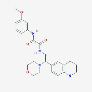 molecular formula C25H32N4O4 B2805382 N-(3-methoxyphenyl)-N-[2-(1-methyl-1,2,3,4-tetrahydro-6-quinolinyl)-2-morpholinoethyl]ethanediamide CAS No. 921924-81-4