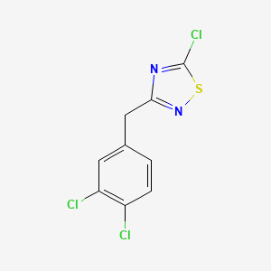 molecular formula C9H5Cl3N2S B2805383 5-氯-3-[(3,4-二氯苯基)甲基]-1,2,4-噻二唑 CAS No. 1221341-22-5