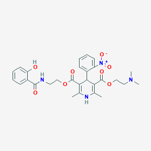 3-[2-(Dimethylamino)ethyl] 5-{2-[(2-hydroxybenzoyl)amino]ethyl} 4-{2-nitrophenyl}-2,6-dimethyl-1,4-dihydro-3,5-pyridinedicarboxylate