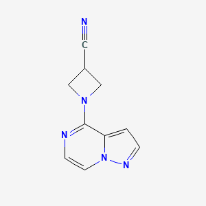 molecular formula C10H9N5 B2805399 1-(Pyrazolo[1,5-a]pyrazin-4-yl)azetidine-3-carbonitrile CAS No. 2034285-69-1