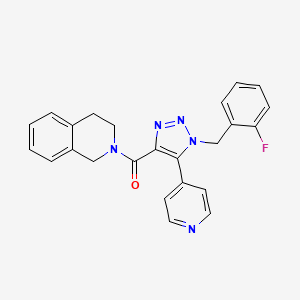 molecular formula C24H20FN5O B2805403 (3,4-二氢异喹啉-2(1H)-基)(1-(2-氟苄基)-5-(吡啶-4-基)-1H-1,2,3-三唑-4-基)甲酮 CAS No. 1798525-23-1