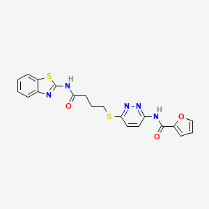 molecular formula C20H17N5O3S2 B2805421 N-(6-((4-(苯并[d]噻唑-2-基氨基)-4-氧代丁基硫基)吡啶-3-基)呋喃-2-甲酰胺 CAS No. 1105248-04-1