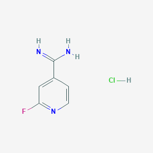 molecular formula C6H7ClFN3 B2805424 2-Fluoropyridine-4-carboximidamide hydrochloride CAS No. 2206703-81-1