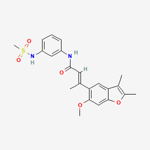 molecular formula C22H24N2O5S B2805427 (E)-3-(6-methoxy-2,3-dimethylbenzofuran-5-yl)-N-(3-(methylsulfonamido)phenyl)but-2-enamide CAS No. 1173443-60-1