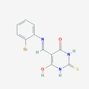 molecular formula C11H8BrN3O2S B2805437 5-[(2-溴苯胺基)甲亚)-2-硫代二氢-4,6(1H,5H)-嘧啶二酮 CAS No. 349486-67-5