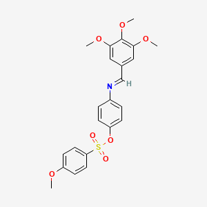 molecular formula C23H23NO7S B2805446 4-(((3,4,5-Trimethoxyphenyl)methylene)amino)phenyl 4-methoxybenzenesulfonate CAS No. 329777-92-6