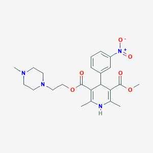 molecular formula C23H30N4O6 B280545 3-Methyl 5-[2-(4-methyl-1-piperazinyl)ethyl] 4-{3-nitrophenyl}-2,6-dimethyl-1,4-dihydro-3,5-pyridinedicarboxylate 