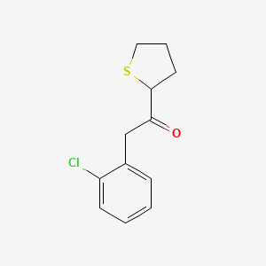 molecular formula C12H13ClOS B2805476 2-(2-Chlorophenyl)-1-(thiolan-2-yl)ethan-1-one CAS No. 1536935-92-8