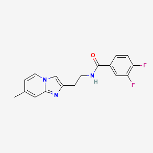 molecular formula C17H15F2N3O B2805480 3,4-二氟-N-(2-(7-甲基咪唑[1,2-a]吡啶-2-基)乙基)苯甲酰胺 CAS No. 868977-81-5