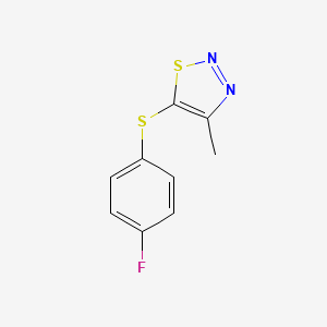 molecular formula C9H7FN2S2 B2805483 4-Fluorophenyl 4-methyl-1,2,3-thiadiazol-5-yl sulfide CAS No. 338978-80-6