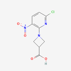 molecular formula C9H8ClN3O4 B2805484 1-(6-Chloro-3-nitro-2-pyridinyl)-3-azetanecarboxylic acid CAS No. 866151-10-2