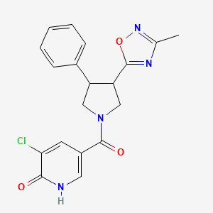 3-chloro-5-[3-(3-methyl-1,2,4-oxadiazol-5-yl)-4-phenylpyrrolidine-1-carbonyl]pyridin-2-ol