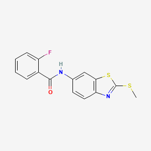 molecular formula C15H11FN2OS2 B2805487 2-fluoro-N-[2-(methylsulfanyl)-1,3-benzothiazol-6-yl]benzamide CAS No. 312510-91-1