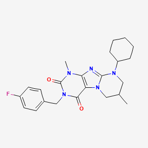 9-cyclohexyl-3-(4-fluorobenzyl)-1,7-dimethyl-6,7,8,9-tetrahydropyrimido[2,1-f]purine-2,4(1H,3H)-dione