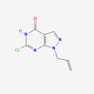 molecular formula C8H7ClN4O B2805493 1-烯丙基-6-氯-1,5-二氢-4H-吡唑并[3,4-d]嘧啶-4-酮 CAS No. 2138003-96-8