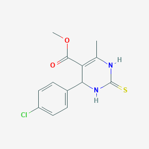 molecular formula C13H13ClN2O2S B2805497 甲基2-(4-氯苯基)-6-甲基-4-硫代-2H,3H,5H-3,5-二嗪羧酸甲酯 CAS No. 134141-11-0