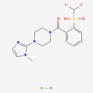 (2-((difluoromethyl)sulfonyl)phenyl)(4-(1-methyl-1H-imidazol-2-yl)piperazin-1-yl)methanone hydrochloride