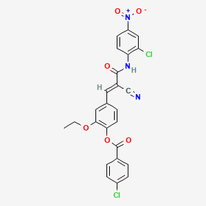 molecular formula C25H17Cl2N3O6 B2805528 [4-[(E)-3-(2-chloro-4-nitroanilino)-2-cyano-3-oxoprop-1-enyl]-2-ethoxyphenyl] 4-chlorobenzoate CAS No. 522656-53-7