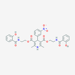 Bis{2-[(2-hydroxybenzoyl)amino]ethyl} 4-{3-nitrophenyl}-2,6-dimethyl-1,4-dihydro-3,5-pyridinedicarboxylate