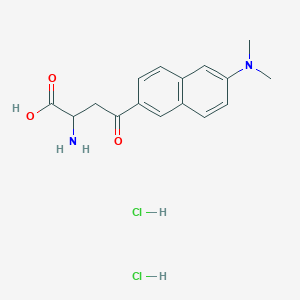 molecular formula C16H20Cl2N2O3 B2805546 2-Amino-4-(6-(dimethylamino)naphthalen-2-yl)-4-oxobutanoic acid dihydrochloride CAS No. 2119574-63-7