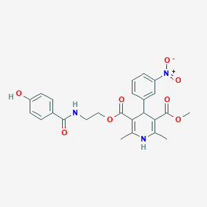 3-{2-[(4-Hydroxybenzoyl)amino]ethyl} 5-methyl 4-{3-nitrophenyl}-2,6-dimethyl-1,4-dihydro-3,5-pyridinedicarboxylate