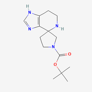molecular formula C14H22N4O2 B2805553 Tert-butyl 3,5,6,7-tetrahydrospiro[imidazo[4,5-c]pyridine-4,3'-pyrrolidine]-1'-carboxylate CAS No. 1781357-41-2