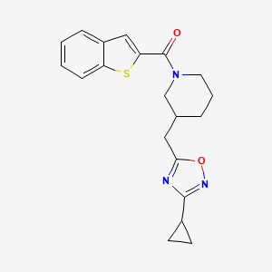 Benzo[b]thiophen-2-yl(3-((3-cyclopropyl-1,2,4-oxadiazol-5-yl)methyl)piperidin-1-yl)methanone