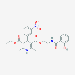 3-{2-[(2-Hydroxybenzoyl)amino]ethyl} 5-isopropyl 4-{3-nitrophenyl}-2,6-dimethyl-1,4-dihydro-3,5-pyridinedicarboxylate