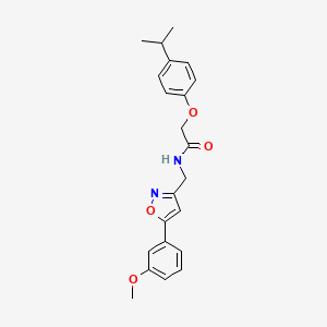 molecular formula C22H24N2O4 B2805583 2-(4-isopropylphenoxy)-N-((5-(3-methoxyphenyl)isoxazol-3-yl)methyl)acetamide CAS No. 953208-36-1