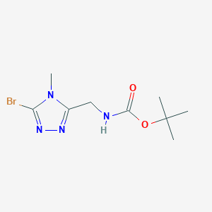 molecular formula C9H15BrN4O2 B2805593 Tert-butyl N-[(5-bromo-4-methyl-1,2,4-triazol-3-yl)methyl]carbamate CAS No. 2377035-29-3
