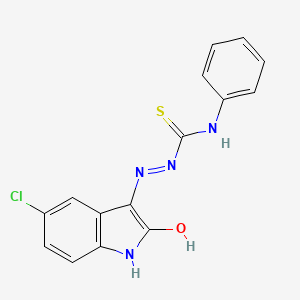 molecular formula C15H11ClN4OS B2805594 5-Chloroisatin 3-(4-phenylthiosemicarbazide) CAS No. 1370320-21-0