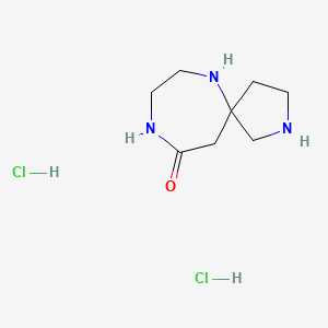 molecular formula C8H17Cl2N3O B2805604 2,6,9-Triazaspiro[4.6]undecan-10-one dihydrochloride CAS No. 2251053-87-7