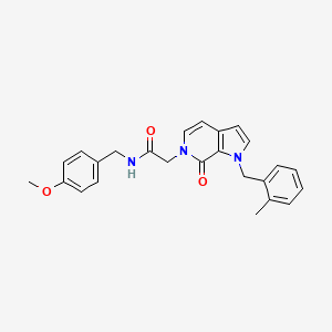 molecular formula C25H25N3O3 B2805608 N-(4-methoxybenzyl)-2-[1-(2-methylbenzyl)-7-oxo-1,7-dihydro-6H-pyrrolo[2,3-c]pyridin-6-yl]acetamide CAS No. 1286705-08-5