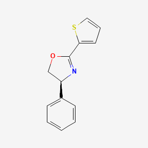 molecular formula C13H11NOS B2805644 Oxazole, 4,5-dihydro-4-phenyl-2-(2-thienyl)-, (S)- CAS No. 149065-77-0
