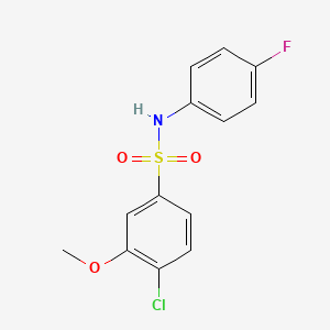 molecular formula C13H11ClFNO3S B2805647 [(4-Chloro-3-methoxyphenyl)sulfonyl](4-fluorophenyl)amine CAS No. 886119-50-2