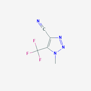 molecular formula C5H3F3N4 B2805649 1-甲基-5-(三氟甲基)三唑-4-羧腈 CAS No. 1267127-86-5