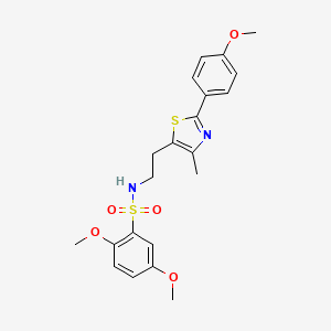 molecular formula C21H24N2O5S2 B2805650 2,5-dimethoxy-N-(2-(2-(4-methoxyphenyl)-4-methylthiazol-5-yl)ethyl)benzenesulfonamide CAS No. 873010-27-6