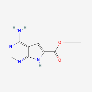 molecular formula C11H14N4O2 B2805652 tert-Butyl 4-imino-4,7-dihydro-1H-pyrrolo[2,3-d]pyrimidine-6-carboxylate CAS No. 2172184-17-5