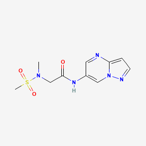 molecular formula C10H13N5O3S B2805653 2-(N-甲基甲基磺酰氨基)-N-(吡唑并[1,5-a]嘧啶-6-基)乙酰胺 CAS No. 2034584-08-0