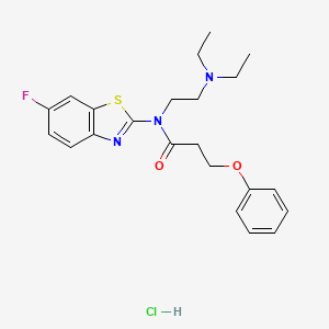 molecular formula C22H27ClFN3O2S B2805659 N-(2-(diethylamino)ethyl)-N-(6-fluorobenzo[d]thiazol-2-yl)-3-phenoxypropanamide hydrochloride CAS No. 1052534-31-2