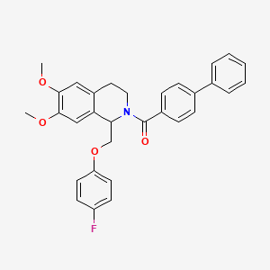 molecular formula C31H28FNO4 B2805673 [1-[(4-氟苯氧基)甲基]-6,7-二甲氧基-3,4-二氢-1H-异喹啉-2-基]-(4-苯基苯基)甲酮 CAS No. 680603-55-8