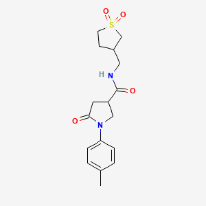 molecular formula C17H22N2O4S B2805685 N-((1,1-dioxidotetrahydrothiophen-3-yl)methyl)-5-oxo-1-(p-tolyl)pyrrolidine-3-carboxamide CAS No. 1235375-66-2