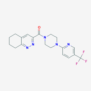 molecular formula C19H20F3N5O B2805686 5,6,7,8-Tetrahydrocinnolin-3-yl-[4-[5-(trifluoromethyl)pyridin-2-yl]piperazin-1-yl]methanone CAS No. 2415521-27-4