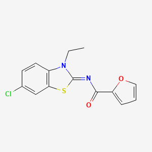 molecular formula C14H11ClN2O2S B2805693 (E)-N-(6-氯-3-乙基苯并[d]噻唑-2(3H)-基亚甲基)呋喃-2-甲酰胺 CAS No. 865544-10-1