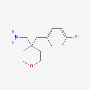 molecular formula C13H18BrNO B2805696 4-[(4-溴苯基)甲基]氧杂-4-基甲胺 CAS No. 1343958-00-8
