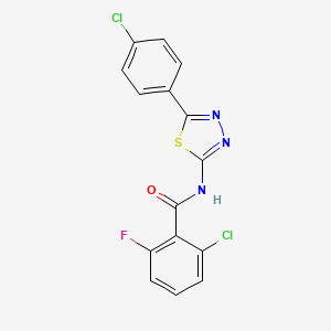 molecular formula C15H8Cl2FN3OS B2805697 2-氯-N-(5-(4-氯苯基)-1,3,4-噻二唑-2-基)-6-氟苯甲酰胺 CAS No. 391862-91-2