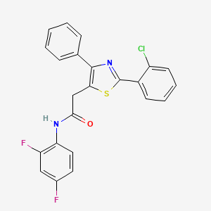 molecular formula C23H15ClF2N2OS B2805706 2-[2-(2-chlorophenyl)-4-phenyl-1,3-thiazol-5-yl]-N-(2,4-difluorophenyl)acetamide CAS No. 338957-30-5