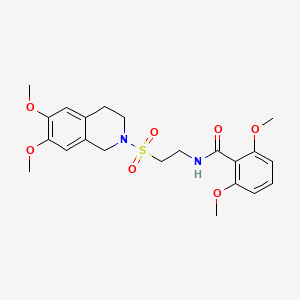 molecular formula C22H28N2O7S B2805709 N-(2-((6,7-二甲氧基-3,4-二氢异喹啉-2(1H)-基)磺酰基)乙基)-2,6-二甲氧基苯甲酰胺 CAS No. 922015-27-8